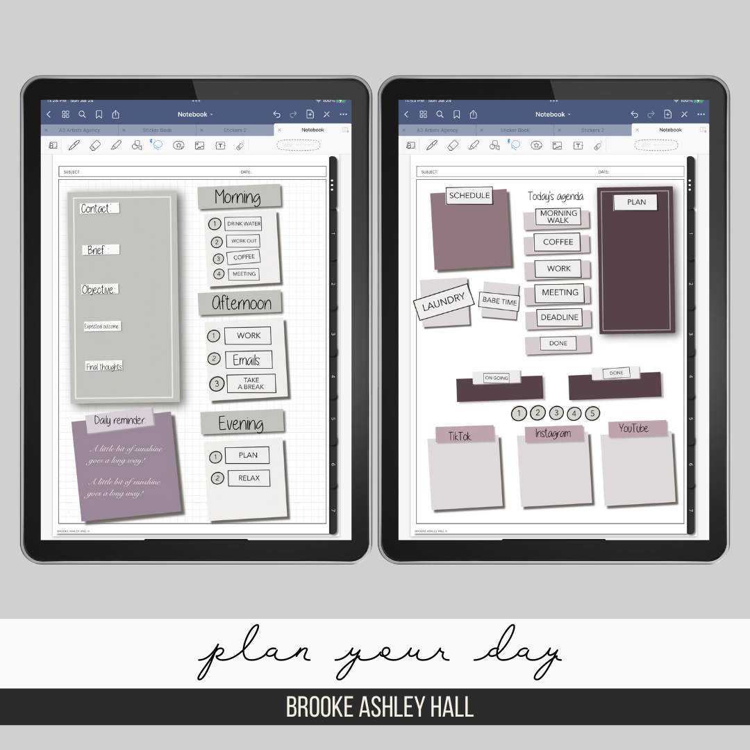 FREE blank digital sticker book to organize all your precropped goodnotes  digital planner stickers!