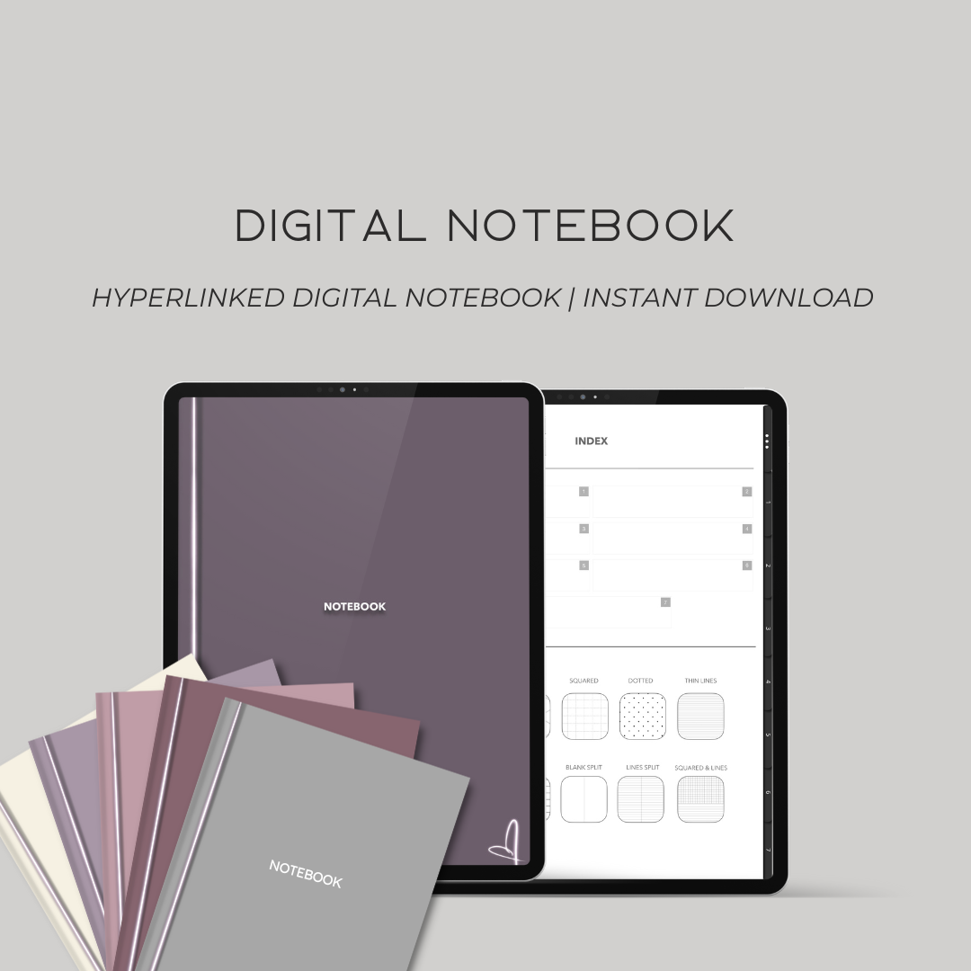 Digital Hyperlinked Notebook for Ipad | 7 Tabs Digital Notebook | Goodnotes | Notability